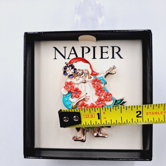 Polynesian Christmas Hawaiian Hula Santa Claus Winter Holiday Rose Gold Pin - Picture 5 of 7